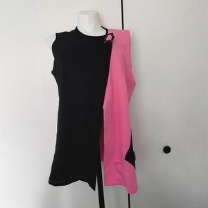 Asymmetrical Pink and Black Vest size XL